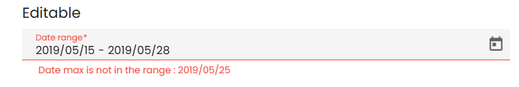 Validation min and max in date range