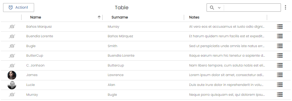 Table component