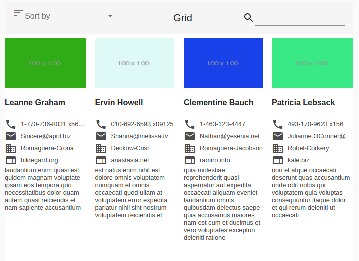 Grid item custom