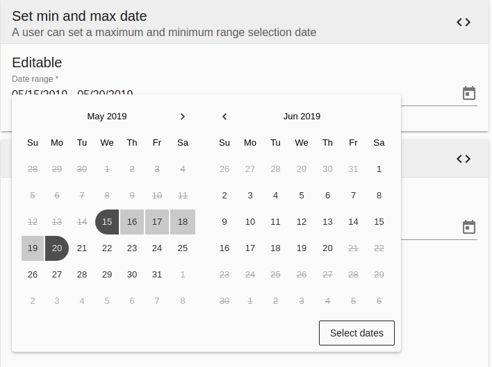 Validation min and max in date range