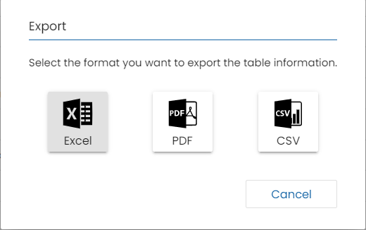 Export table data