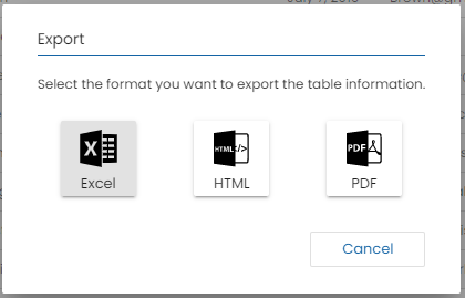 Export table data