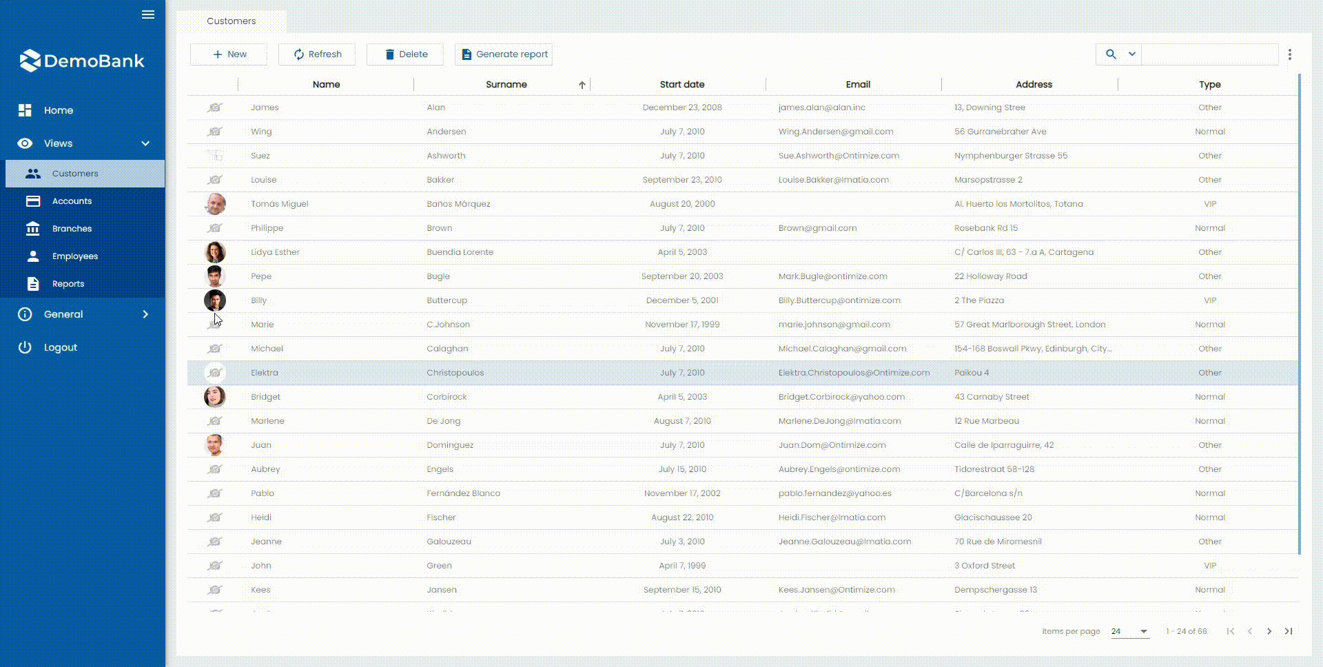 Context menu group by column