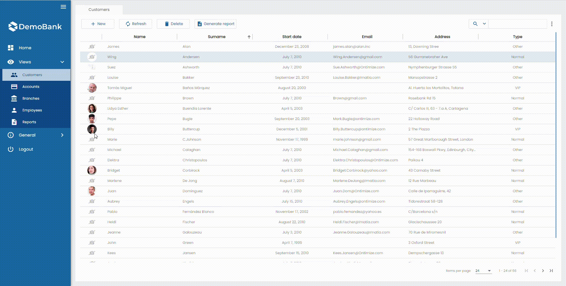 Dialog group by column