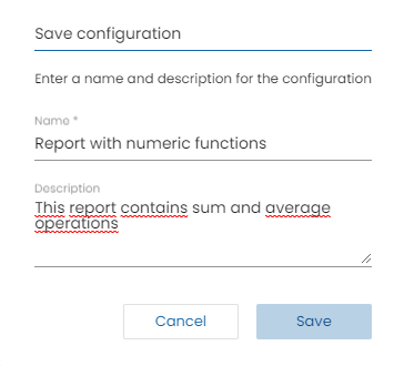 Report on-demand save configuration 